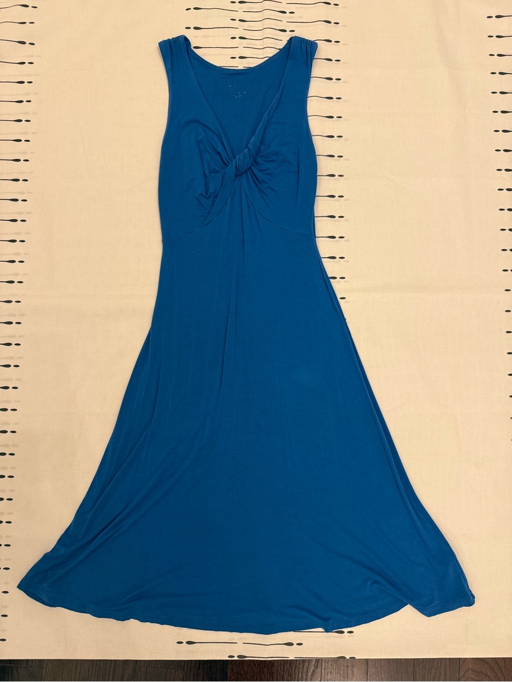 Sleeveless Twist-Front Maxi Dress in Blue